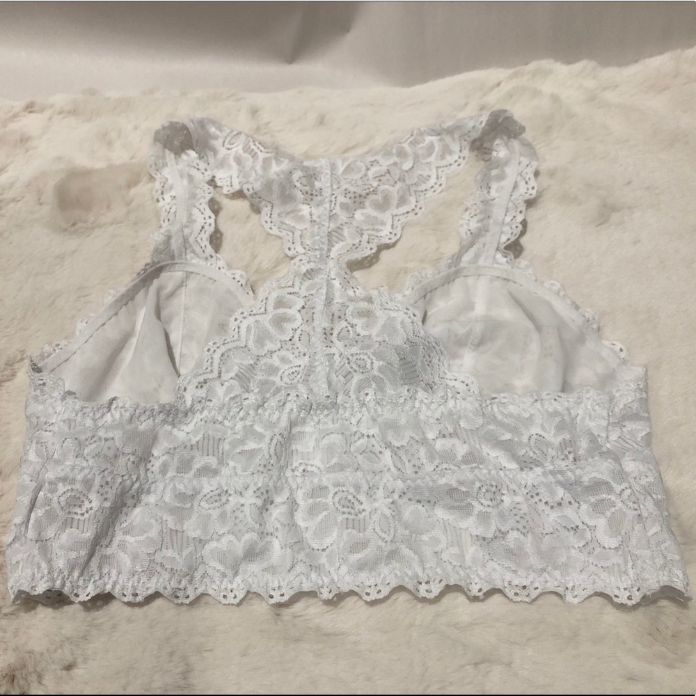 Bralette White Lace Racerback - Picture 4 of 8